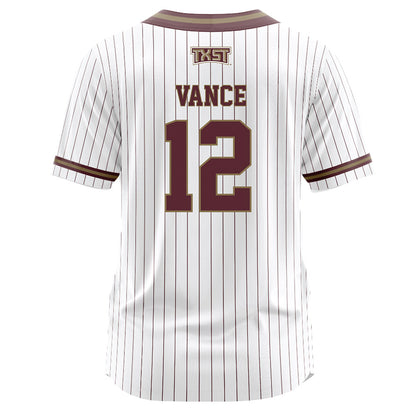 Texas State - NCAA Softball : Halee Vance - White Pinstripe Jersey