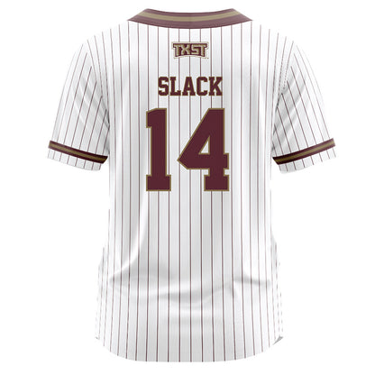 Texas State - NCAA Softball : Bailee Slack - White Pinstripe Jersey-1