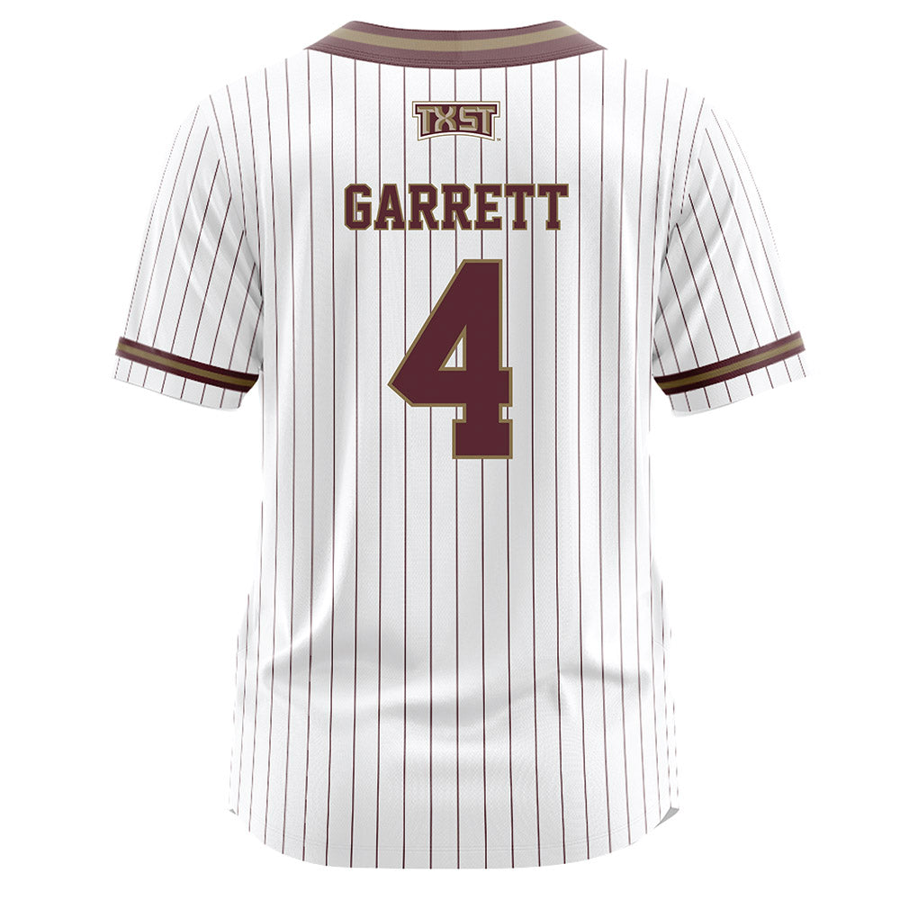 Texas State - NCAA Softball : Mayson Garrett - White Pinstripe Jersey-1