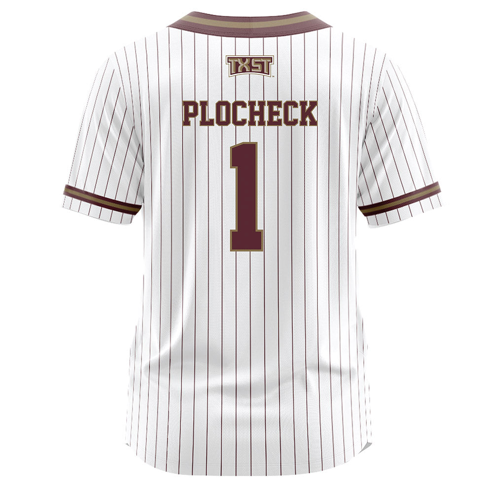 Texas State - NCAA Softball : Camryn Plocheck - White Pinstripe Jersey-1