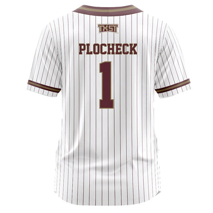 Texas State - NCAA Softball : Camryn Plocheck - White Pinstripe Jersey-1