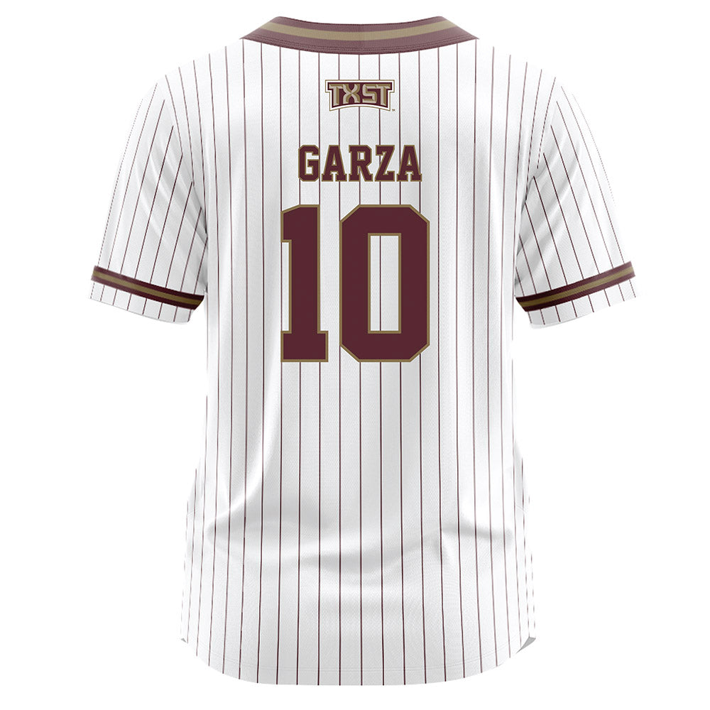 Texas State - NCAA Softball : Abby Garza - White Pinstripe Jersey