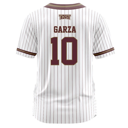 Texas State - NCAA Softball : Abby Garza - White Pinstripe Jersey