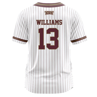 Texas State - NCAA Softball : Keely Williams - White Pinstripe Jersey