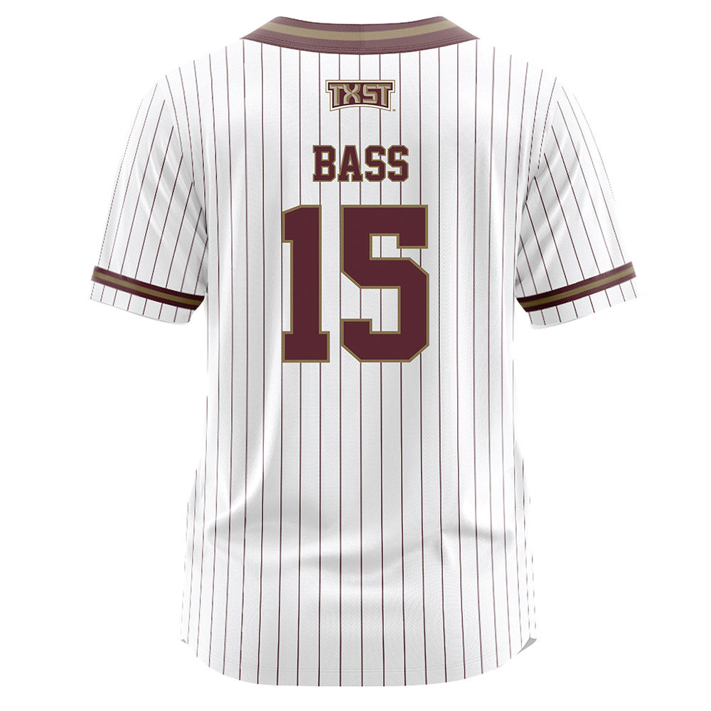 Texas State - NCAA Softball : Karmyn Bass - White Pinstripe Jersey-1