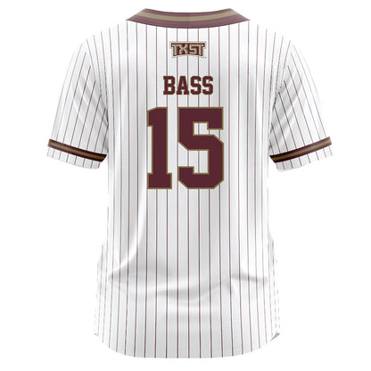 Texas State - NCAA Softball : Karmyn Bass - White Pinstripe Jersey-1