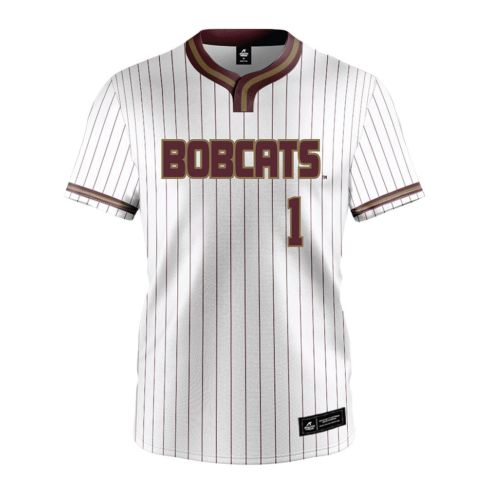 Texas State - NCAA Softball : Emilee Baker - White Pinstripe Jersey-0