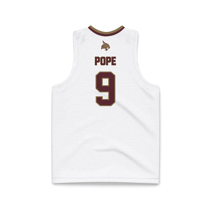 Texas State - NCAA Men's Basketball : Tylan Pope - White Basketball Jersey