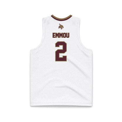 Texas State - NCAA Men's Basketball : Franck Emmou - White Basketball Jersey-1