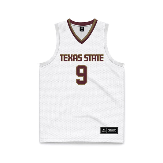 Texas State - NCAA Men's Basketball : Tylan Pope - White Basketball Jersey