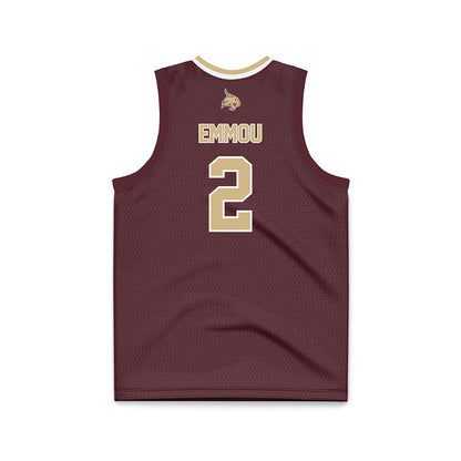 Texas State - NCAA Men's Basketball : Franck Emmou - Maroon Basketball Jersey-1