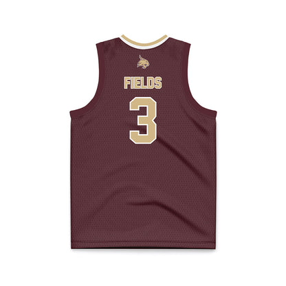Texas State - NCAA Men's Basketball : Robert Fields - Maroon Basketball Jersey-1