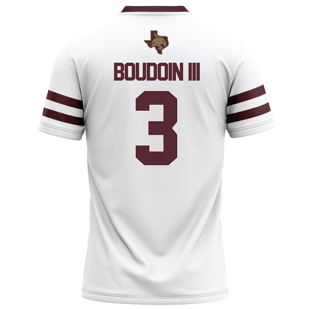 Texas State - NCAA Football : Michael Boudoin III - White Football Jersey-1