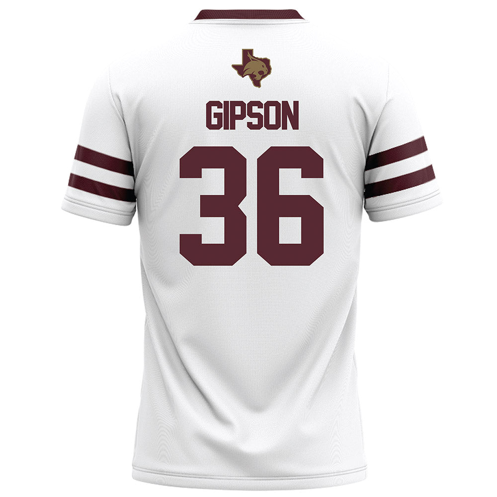 Texas State - NCAA Football : Greg Gipson - White Football Jersey-1