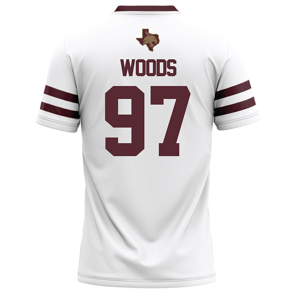 Texas State - NCAA Football : Devarrick Woods - White Football Jersey-1