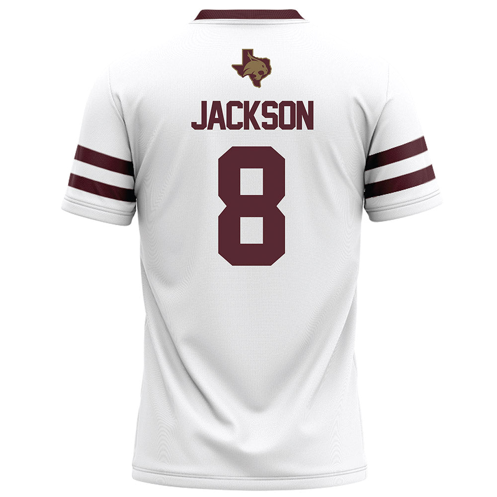 Texas State - NCAA Football : Brad Jackson - White Football Jersey-1
