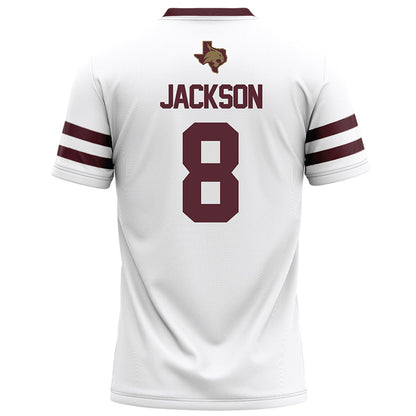 Texas State - NCAA Football : Brad Jackson - White Football Jersey-1