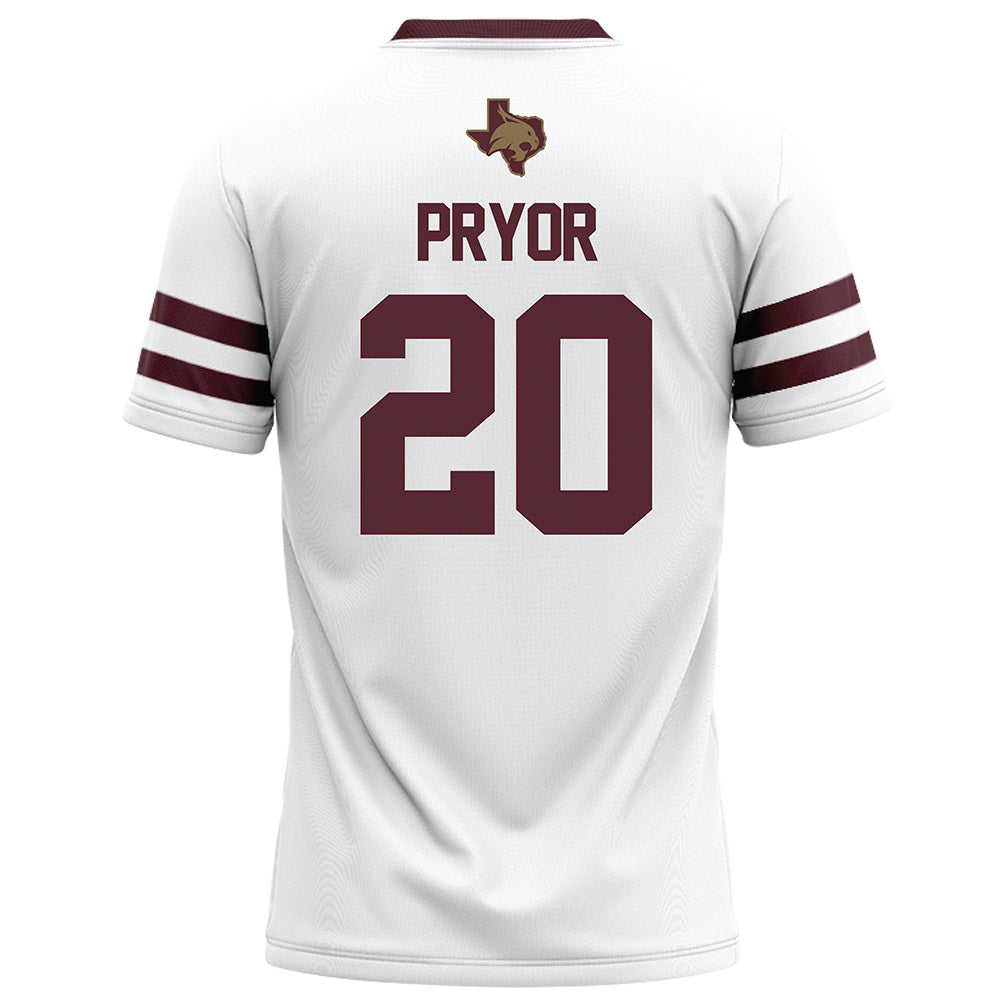 Texas State - NCAA Football : Cole Pryor - White Football Jersey-1
