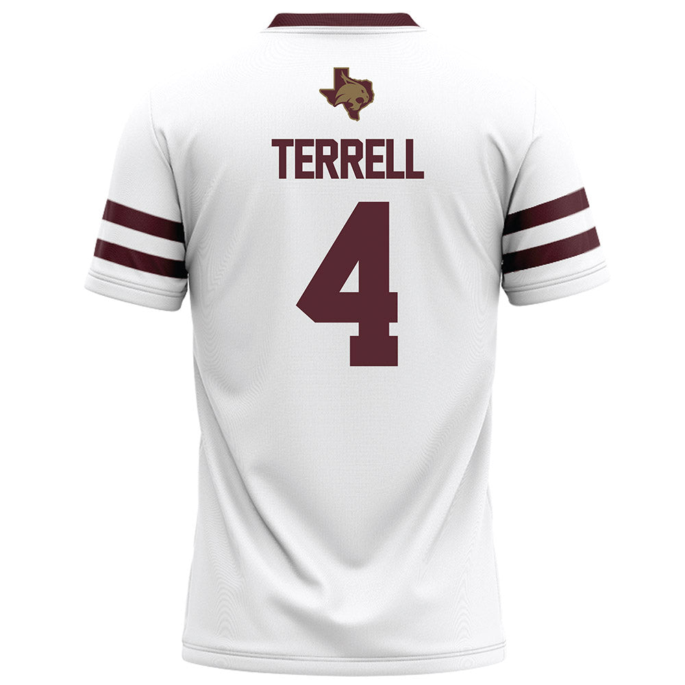 Texas State - NCAA Football : Khamari Terrell - White Football Jersey-1