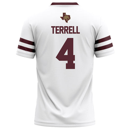 Texas State - NCAA Football : Khamari Terrell - White Football Jersey-1
