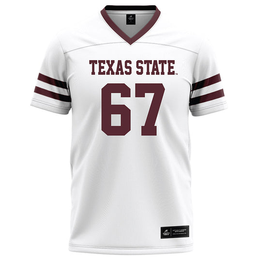 Texas State - NCAA Football : Preston Ward - White Football Jersey-0