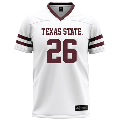 Texas State - NCAA Football : Bradley Sowersby - White Football Jersey-0