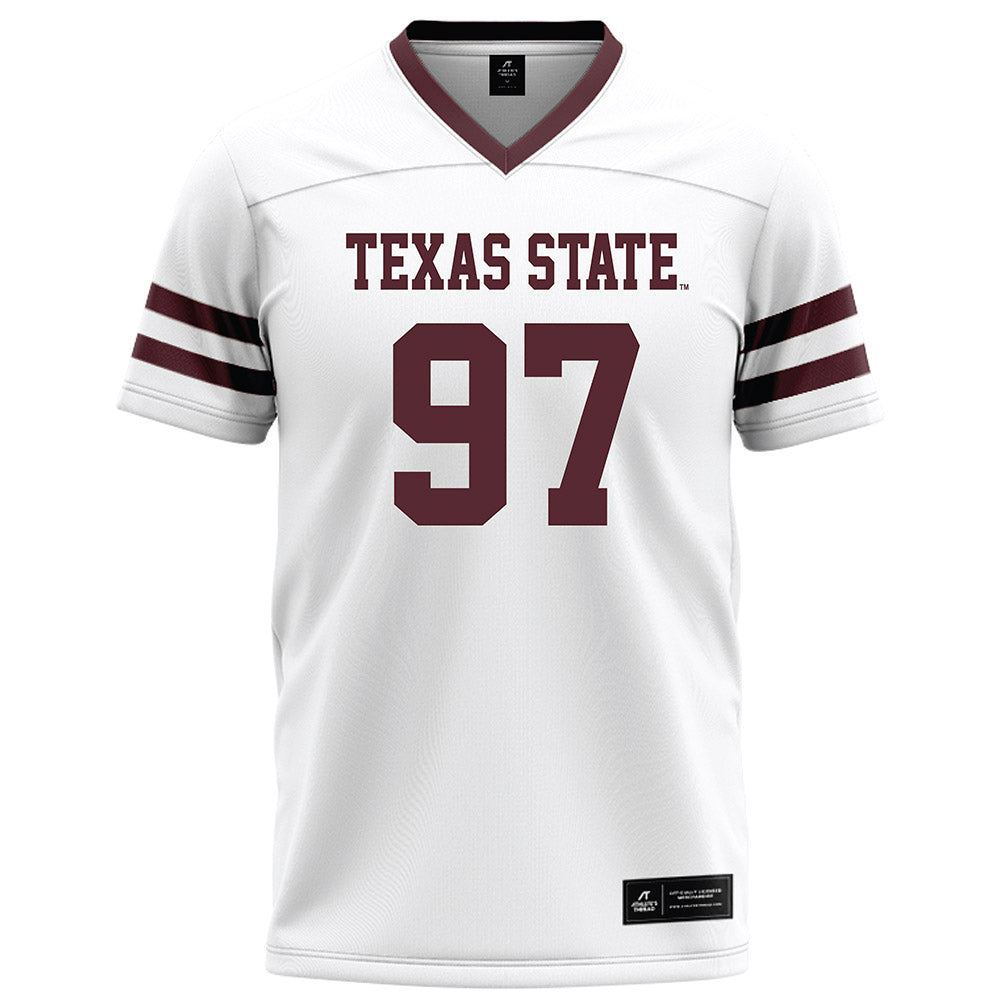 Texas State - NCAA Football : Devarrick Woods - White Football Jersey-0