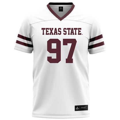 Texas State - NCAA Football : Devarrick Woods - White Football Jersey-0