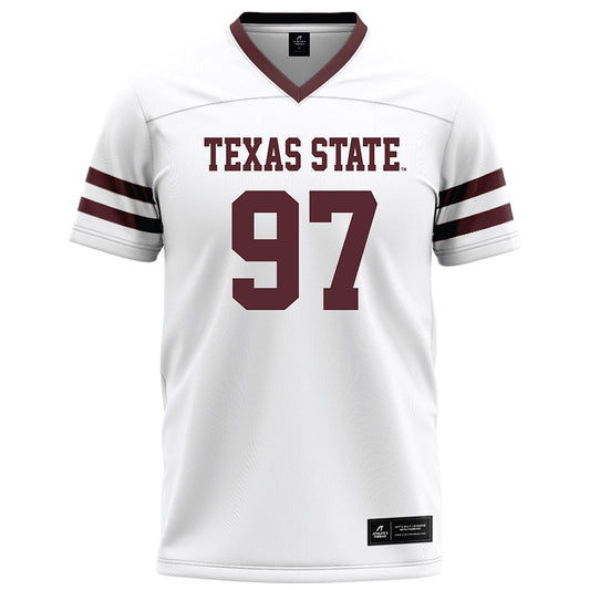 Texas State - NCAA Football : Devarrick Woods - White Football Jersey-0