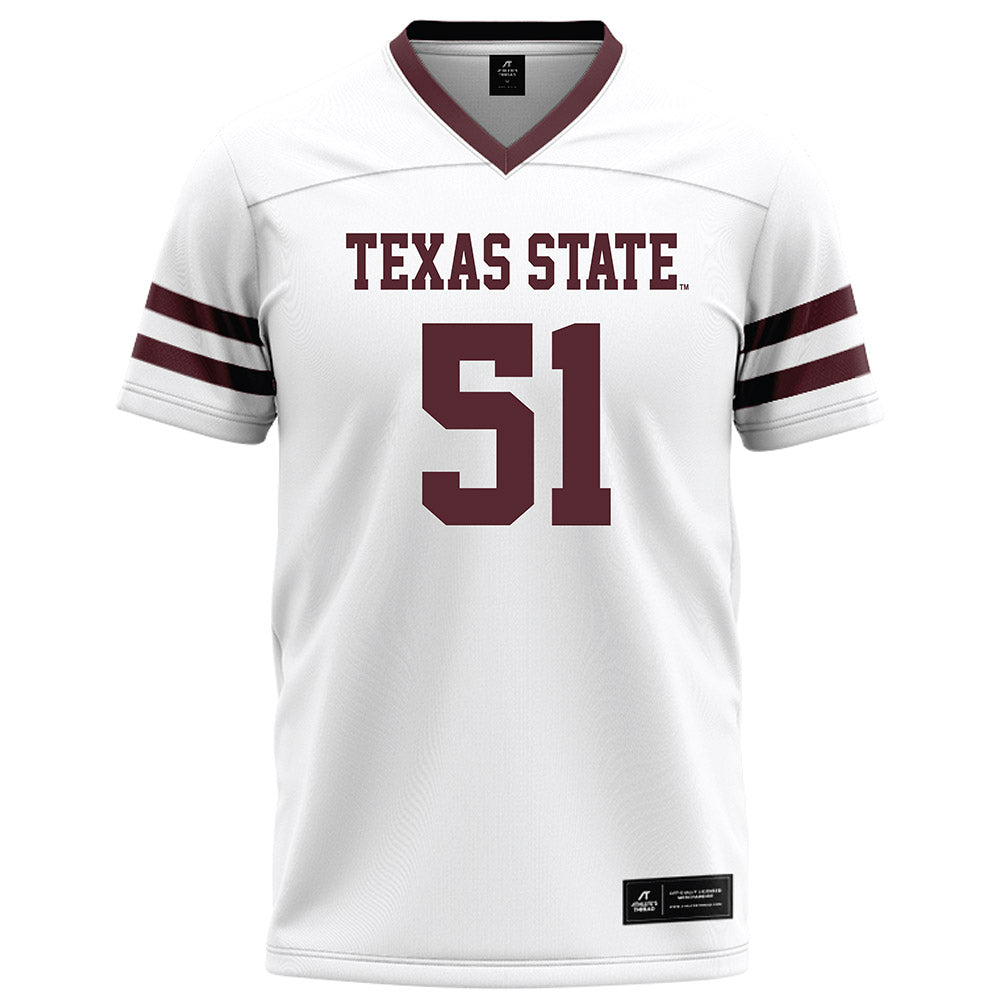 Texas State - NCAA Football : Brock Riker - White Football Jersey-0