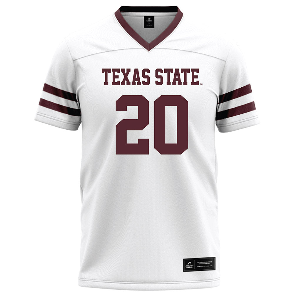 Texas State - NCAA Football : Cole Pryor - White Football Jersey-0