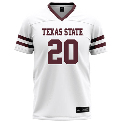 Texas State - NCAA Football : Cole Pryor - White Football Jersey-0
