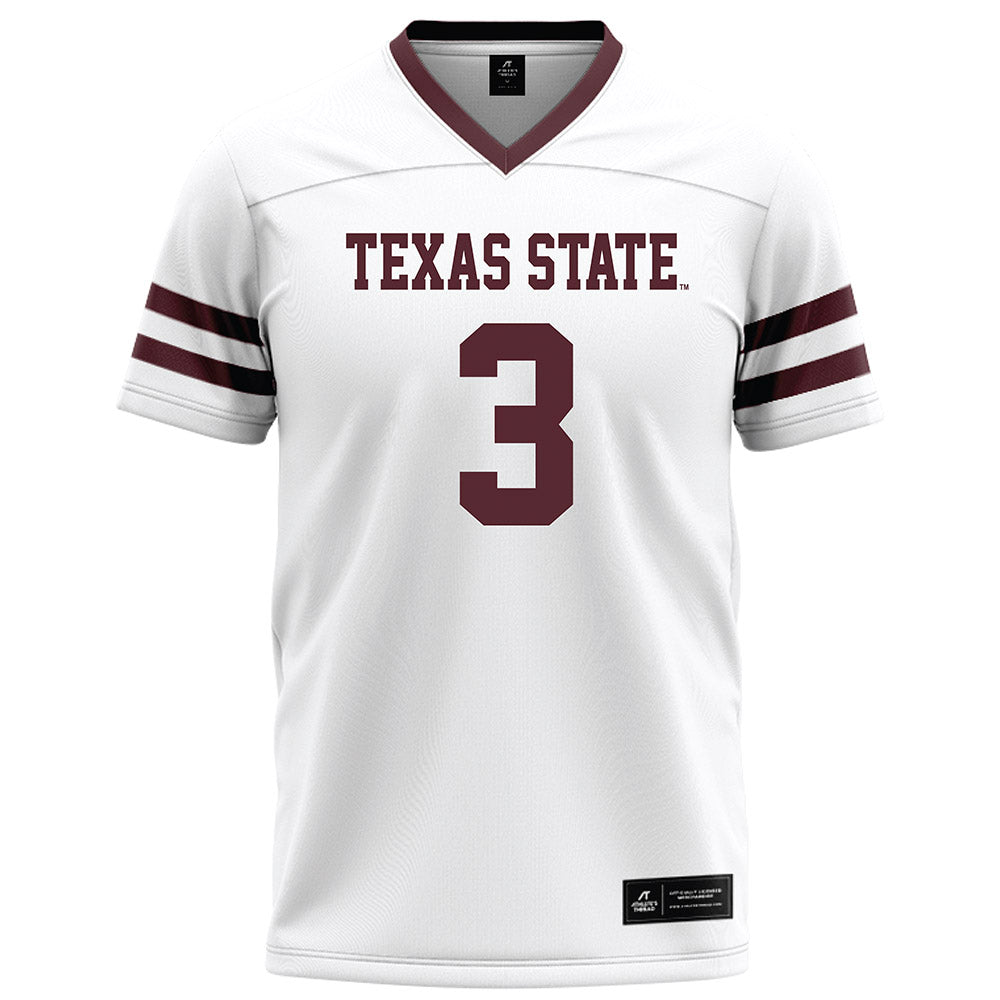 Texas State - NCAA Football : Michael Boudoin III - White Football Jersey-0