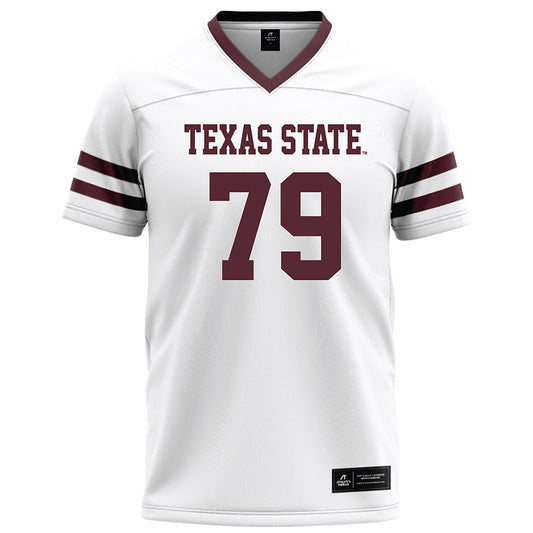 Texas State - NCAA Football : Alan Grimme - White Football Jersey-0