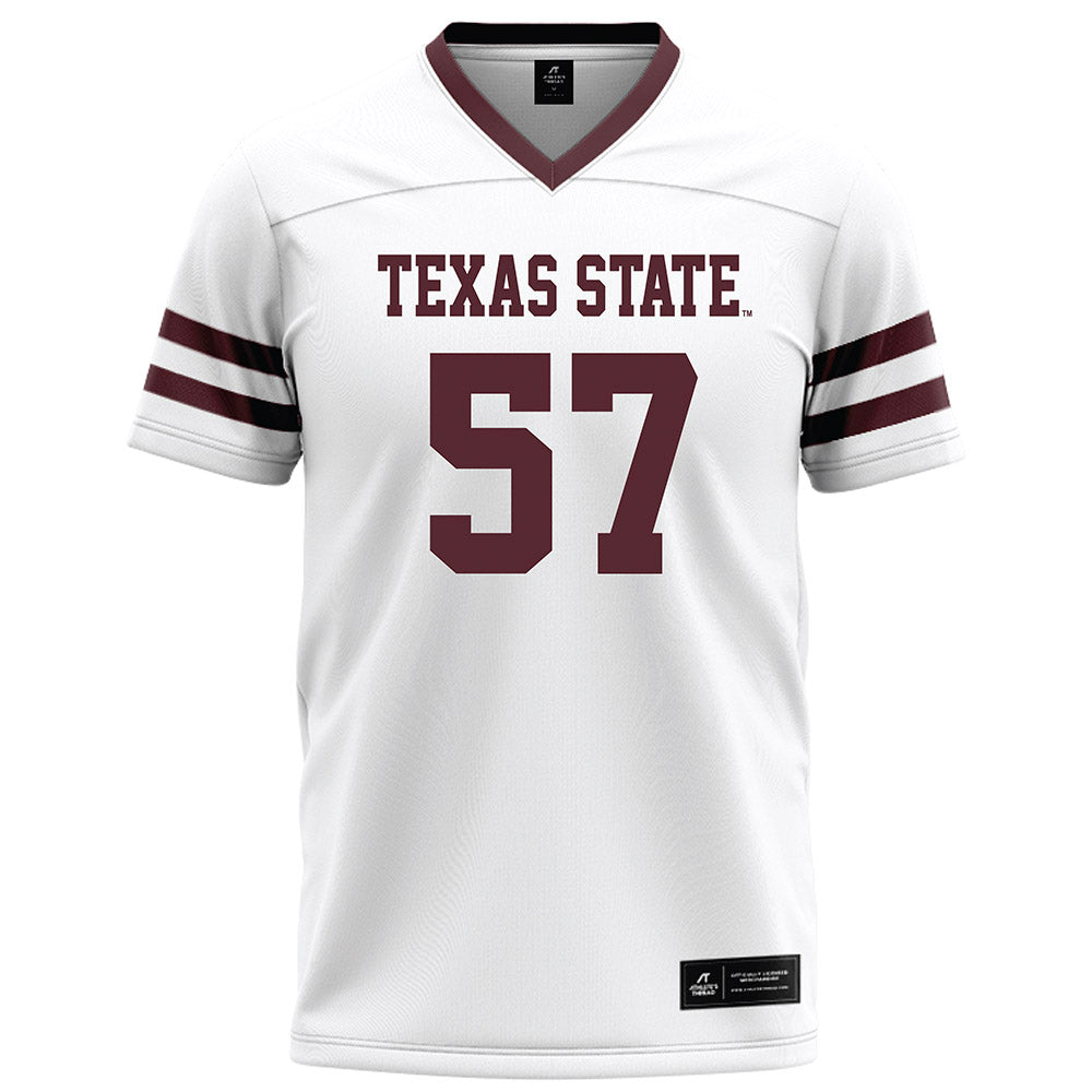 Texas State - NCAA Football : Ian Langford - White Football Jersey-0