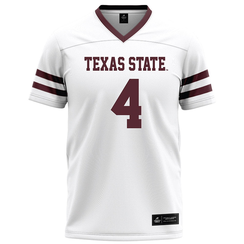 Texas State - NCAA Football : Khamari Terrell - White Football Jersey-0