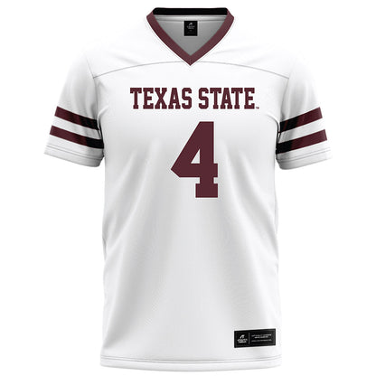Texas State - NCAA Football : Khamari Terrell - White Football Jersey-0