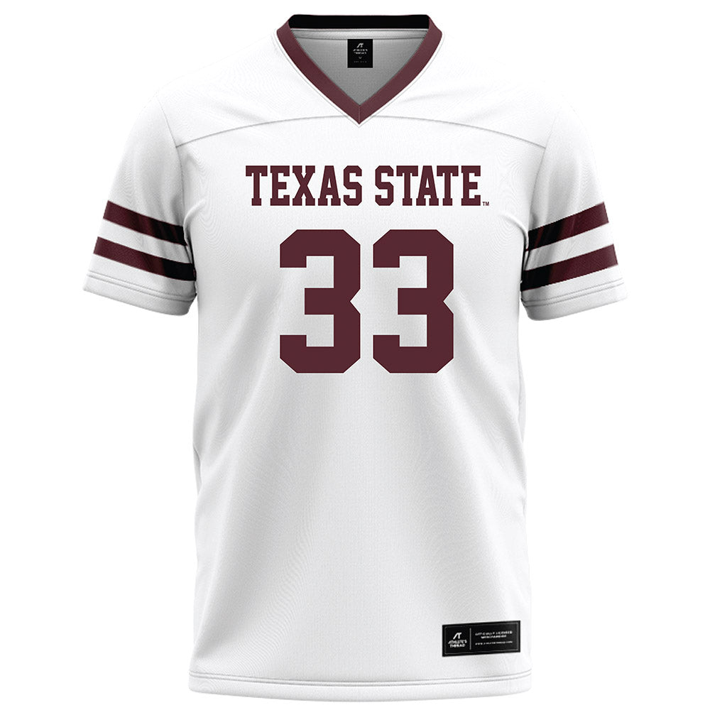 Texas State - NCAA Football : Blake Isbell - White Football Jersey-0