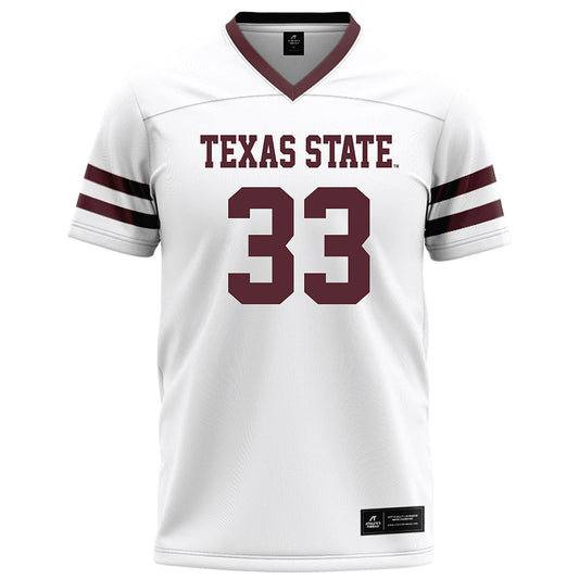 Texas State - NCAA Football : Blake Isbell - White Football Jersey-0