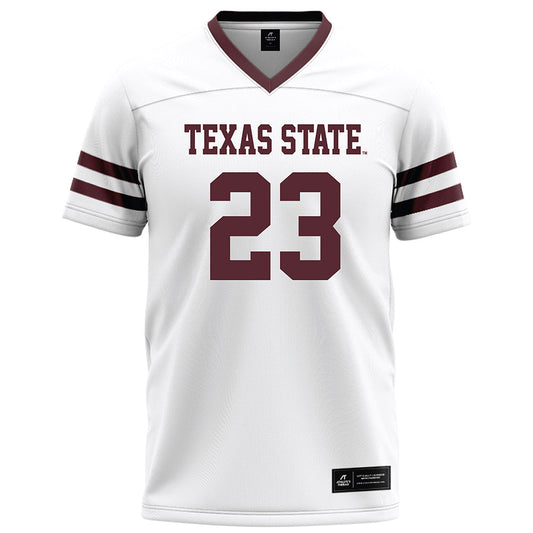 Texas State - NCAA Football : Amarion Atwood - White Football Jersey-0