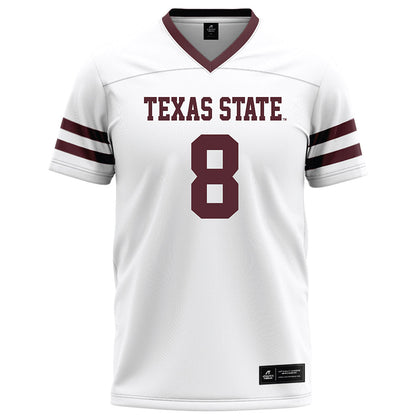 Texas State - NCAA Football : Brad Jackson - White Football Jersey-0