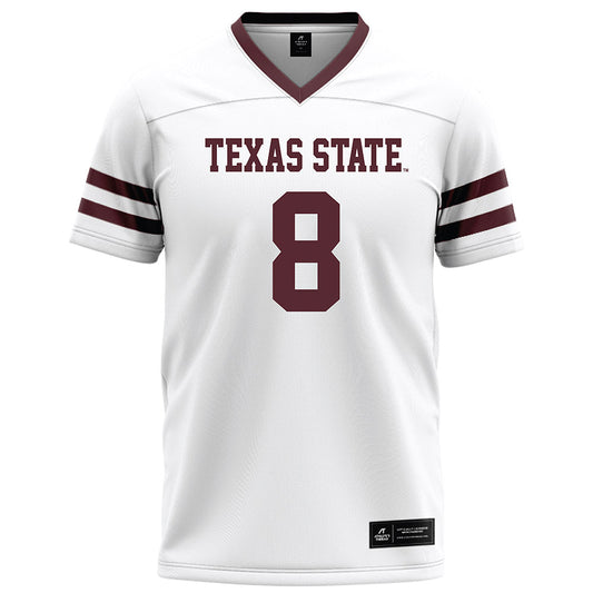 Texas State - NCAA Football : Brad Jackson - White Football Jersey-0