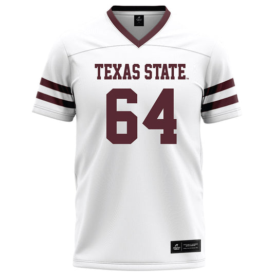 Texas State - NCAA Football : Dorion Strawn - White Football Jersey-0