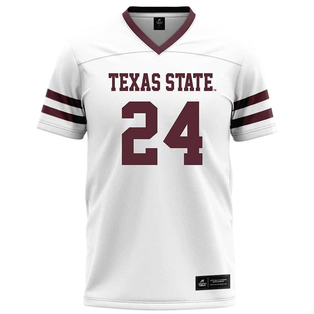 Texas State - NCAA Football : Caleb Carter - White Football Jersey-0