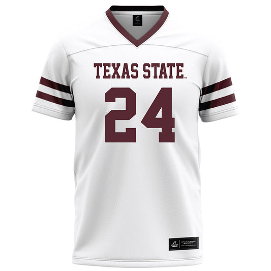 Texas State - NCAA Football : Caleb Carter - White Football Jersey-0