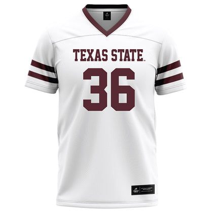 Texas State - NCAA Football : Greg Gipson - White Football Jersey-0