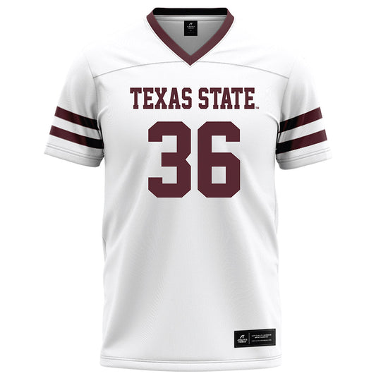 Texas State - NCAA Football : Greg Gipson - White Football Jersey-0