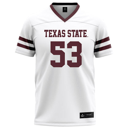 Texas State - NCAA Football : Cam Schultz - White Football Jersey-0