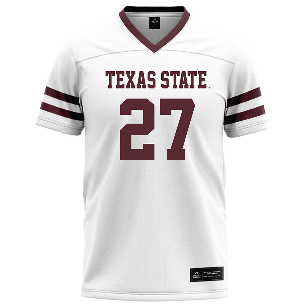 Texas State - NCAA Football : Cordarian Powell - White Football Jersey-0