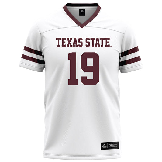 Texas State - NCAA Football : Nathaniel Yarnell - White Football Jersey-0
